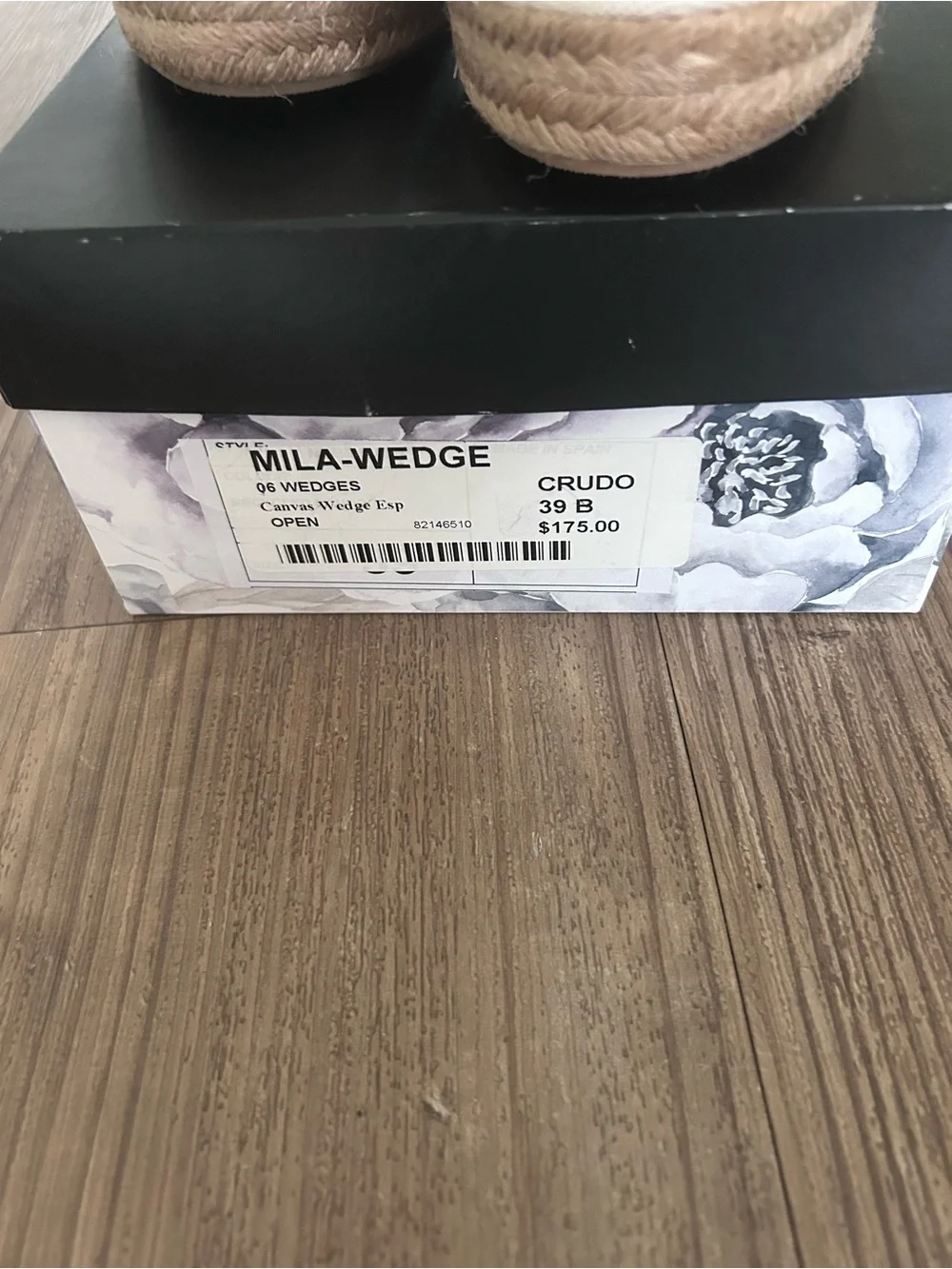 275 CENTRAL MILA WEDGE ESPADRILLE beige CRUDO. Size 39